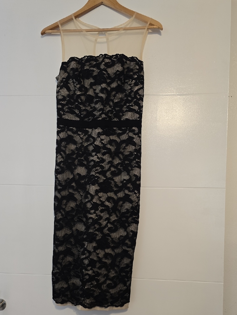 Sheer Illusion Black Lace Midi Dress